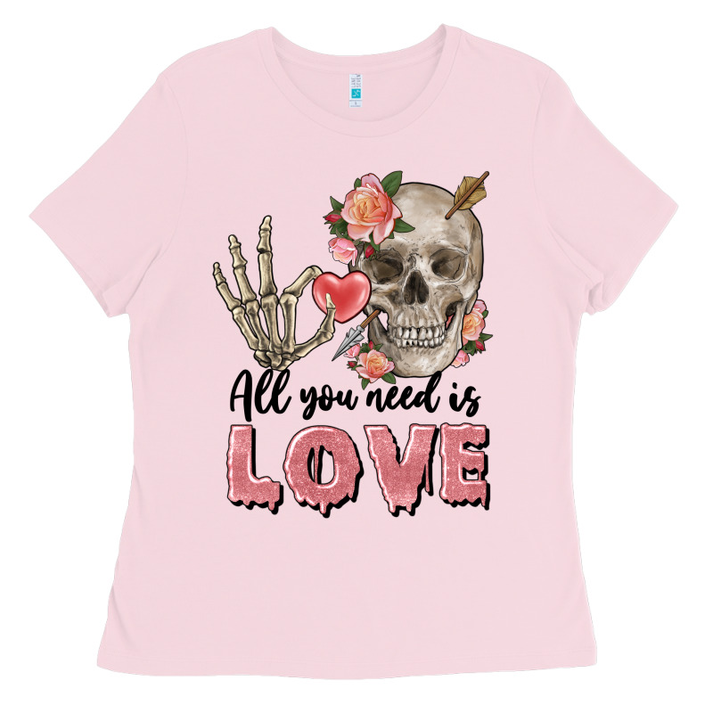 Skull All You Need Is Love Ladies Tee by FaDigitalArtStudio | Teevron