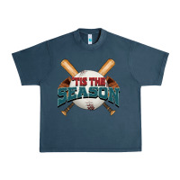 Midnight Navy 'tis the season baseball Urban Heavy Tee - FaDigitalArtStudio