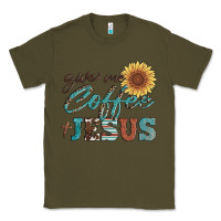Army Green give me coffee and jesus Classic Tee - Artiststas
