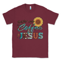 Burgundy give me coffee and jesus Classic Tee - Artiststas