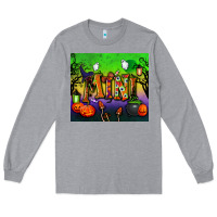 Heather Grey halloween mini tumbler Long Sleeve Tee - BundleAndBundleShop