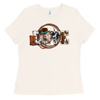 Bone western love for cowboys olivia Ladies Tee - OliviaCreatesArt