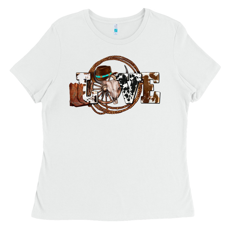 Western Love For Cowboys Olivia Ladies Tee by OliviaCreatesArt | Teevron