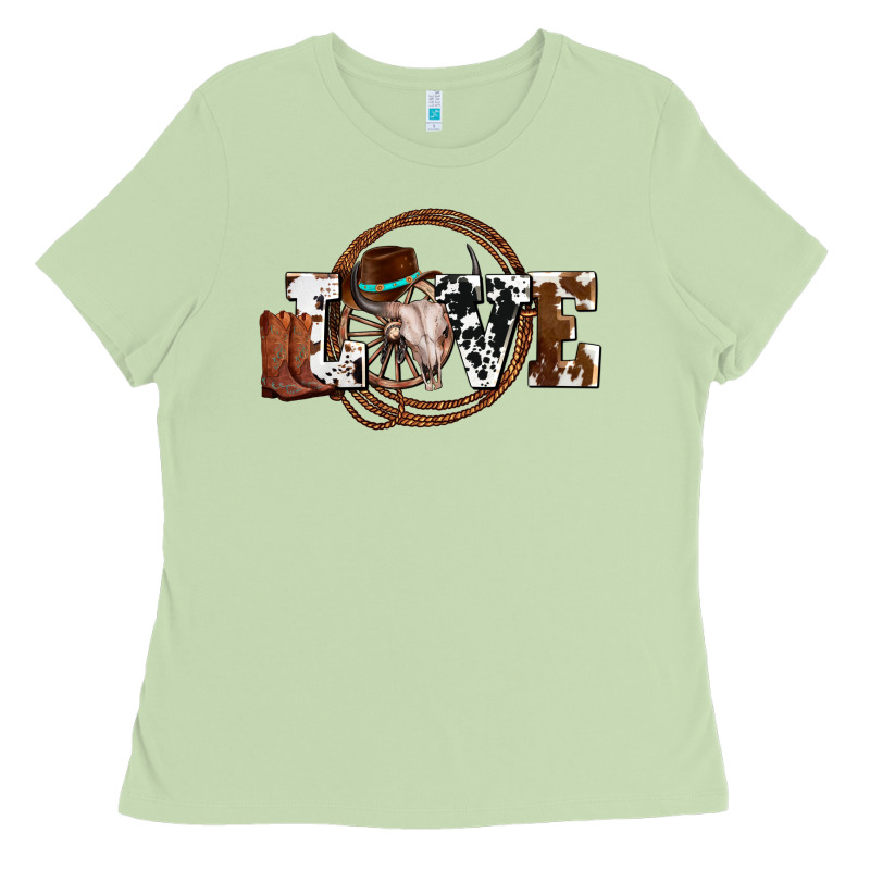 Western Love For Cowboys Olivia Ladies Tee by OliviaCreatesArt | Teevron