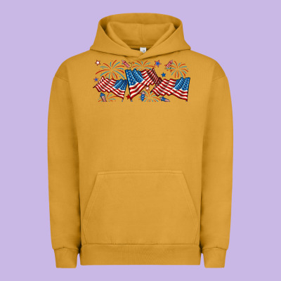Fourth Of July American Flag Urban Hoodie Designed By Ranaportraitstore