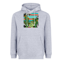 Heather Grey cactus cowhide coaster Heavyweight Hoodie - JahusDesignShop