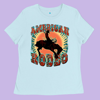 American Rodeo Ladies Tee Designed By Fadigitalartstudio