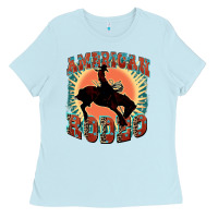 Baby Blue American rodeo Ladies Tee - FaDigitalArtStudio