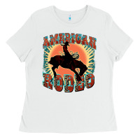 White American rodeo Ladies Tee - FaDigitalArtStudio