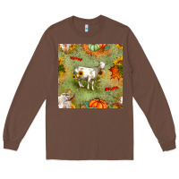 Chestnut fall goats seamless pattern Long Sleeve Tee - BundleAndBundleShop