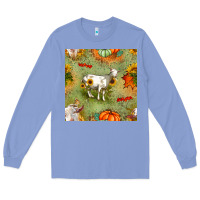Colony Blue fall goats seamless pattern Long Sleeve Tee - BundleAndBundleShop