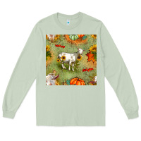 Matcha fall goats seamless pattern Long Sleeve Tee - BundleAndBundleShop