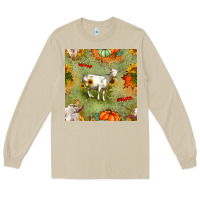 Mushroom fall goats seamless pattern Long Sleeve Tee - BundleAndBundleShop