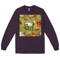 Plum fall goats seamless pattern Long Sleeve Tee - BundleAndBundleShop