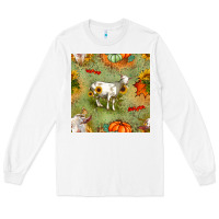 White fall goats seamless pattern Long Sleeve Tee - BundleAndBundleShop