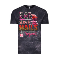 Cloud Black eat sleep nails repeat bbs Vintage Tee - BundleAndBundleShop