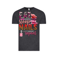 Vintage Black eat sleep nails repeat bbs Vintage Tee - BundleAndBundleShop