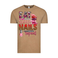 Vintage Coffee eat sleep nails repeat bbs Vintage Tee - BundleAndBundleShop
