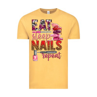 Vintage Mustard eat sleep nails repeat bbs Vintage Tee - BundleAndBundleShop