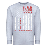 Heather Grey thank you for your service   veterans day t Premium Sweatshirt - maiPhamDesign