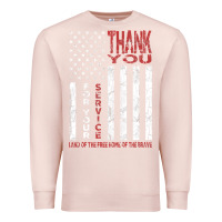 Pale Pink thank you for your service   veterans day t Premium Sweatshirt - maiPhamDesign