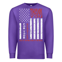 Purple thank you for your service   veterans day t Premium Sweatshirt - maiPhamDesign
