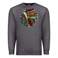 Charcoal Heather indian headdress Premium Sweatshirt - JahusDesignShop