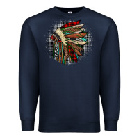 Navy indian headdress Premium Sweatshirt - JahusDesignShop