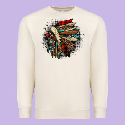 Indian Headdress Premium Sweatshirt Designed By Jahusdesignshop