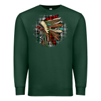 Sports Green indian headdress Premium Sweatshirt - JahusDesignShop
