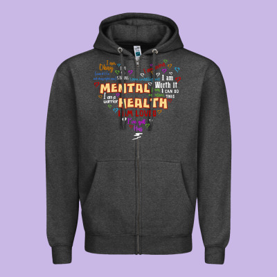 Mental Health Matters Zipper Hoodie Designed By Jahusdesignshop