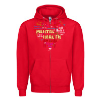 Red mental health matters Zipper Hoodie - JahusDesignShop