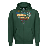 Sports Green mental health matters Zipper Hoodie - JahusDesignShop