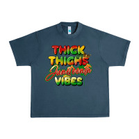 Midnight Navy thick thighs juneteenth vibes Urban Heavy Tee - FaDigitalArtStudio