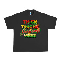Pigment Black thick thighs juneteenth vibes Urban Heavy Tee - FaDigitalArtStudio
