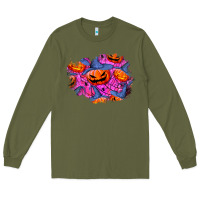 Army Green halloween pumpkin patch  4 Long Sleeve Tee - BundleAndBundleShop