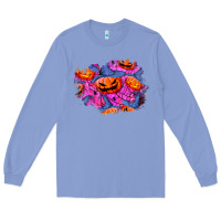 Colony Blue halloween pumpkin patch  4 Long Sleeve Tee - BundleAndBundleShop