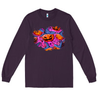 Plum halloween pumpkin patch  4 Long Sleeve Tee - BundleAndBundleShop