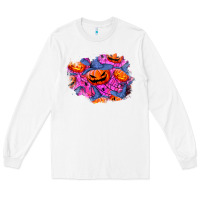 White halloween pumpkin patch  4 Long Sleeve Tee - BundleAndBundleShop