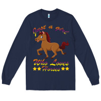 Navy Just a girl who loves horses Long Sleeve Tee - Bettercallsaul