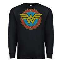Black Wonder Woman Vintage Emblem Premium Sweatshirt - maiPhamDesign