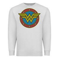 Dove Grey Wonder Woman Vintage Emblem Premium Sweatshirt - maiPhamDesign