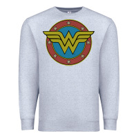 Heather Grey Wonder Woman Vintage Emblem Premium Sweatshirt - maiPhamDesign