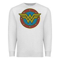 Oatmeal Heather Wonder Woman Vintage Emblem Premium Sweatshirt - maiPhamDesign