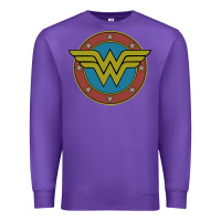Purple Wonder Woman Vintage Emblem Premium Sweatshirt - maiPhamDesign