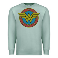 Seafoam Wonder Woman Vintage Emblem Premium Sweatshirt - maiPhamDesign