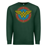 Sports Green Wonder Woman Vintage Emblem Premium Sweatshirt - maiPhamDesign