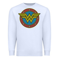 White Wonder Woman Vintage Emblem Premium Sweatshirt - maiPhamDesign