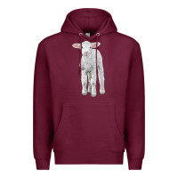 Burgundy merino wool baby sheep Premium Hoodie - LillyAllenDesigns