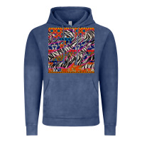 Vintage Denim african ankara zebra seamless pattern Vintage Hoodie - BundleAndBundleShop